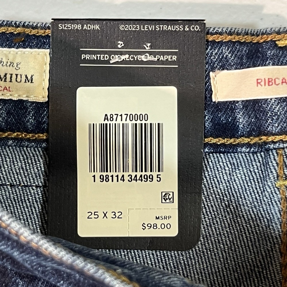 NWT Women's LEVI'S PREMIUM Jeans Size 25 X 32 RIBCAGE BELL Large Flare - Picture 7 of 14
